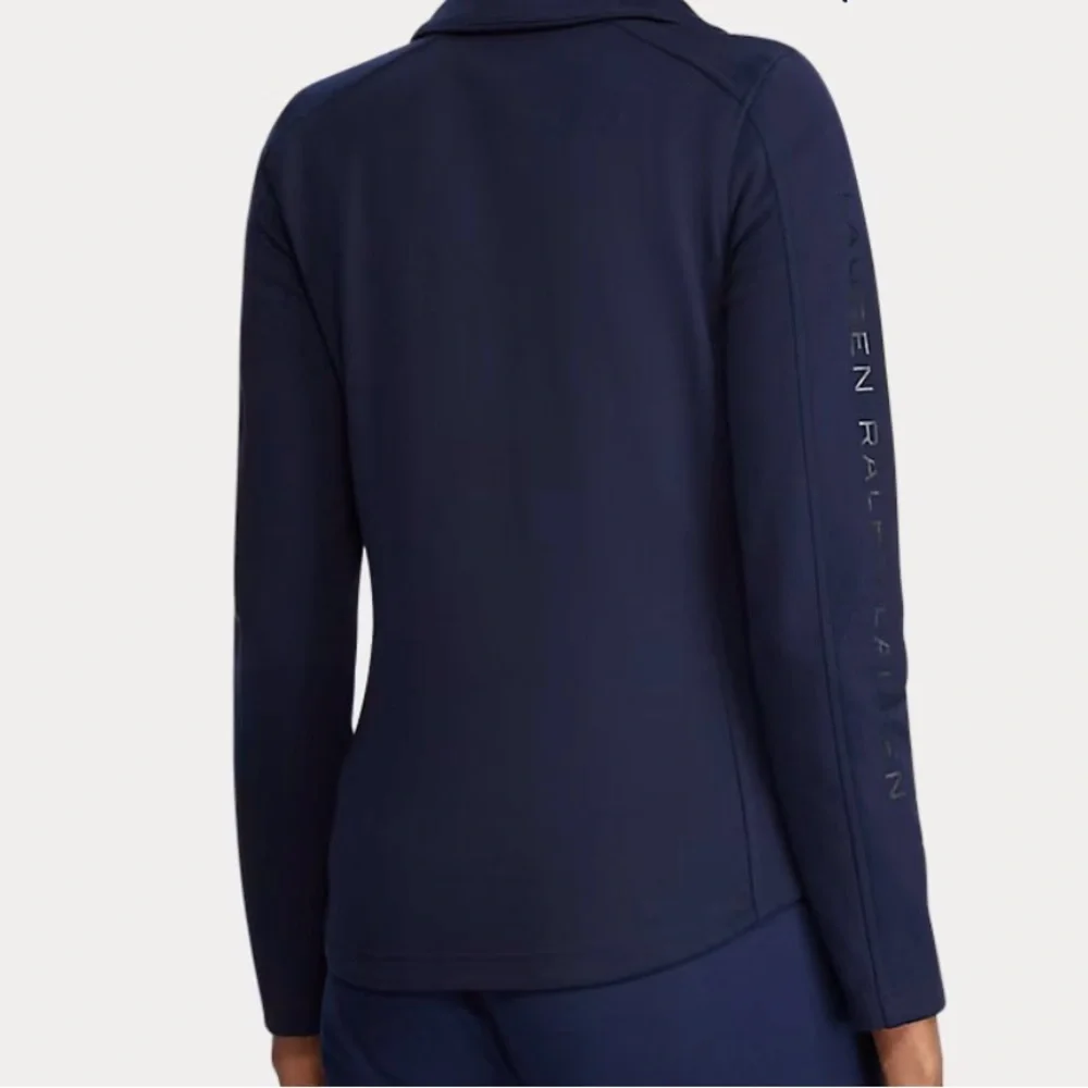 Ralph Lauren mock neck jacket in navy blue full zip pocket monogram sz large - Picture 7 of 11